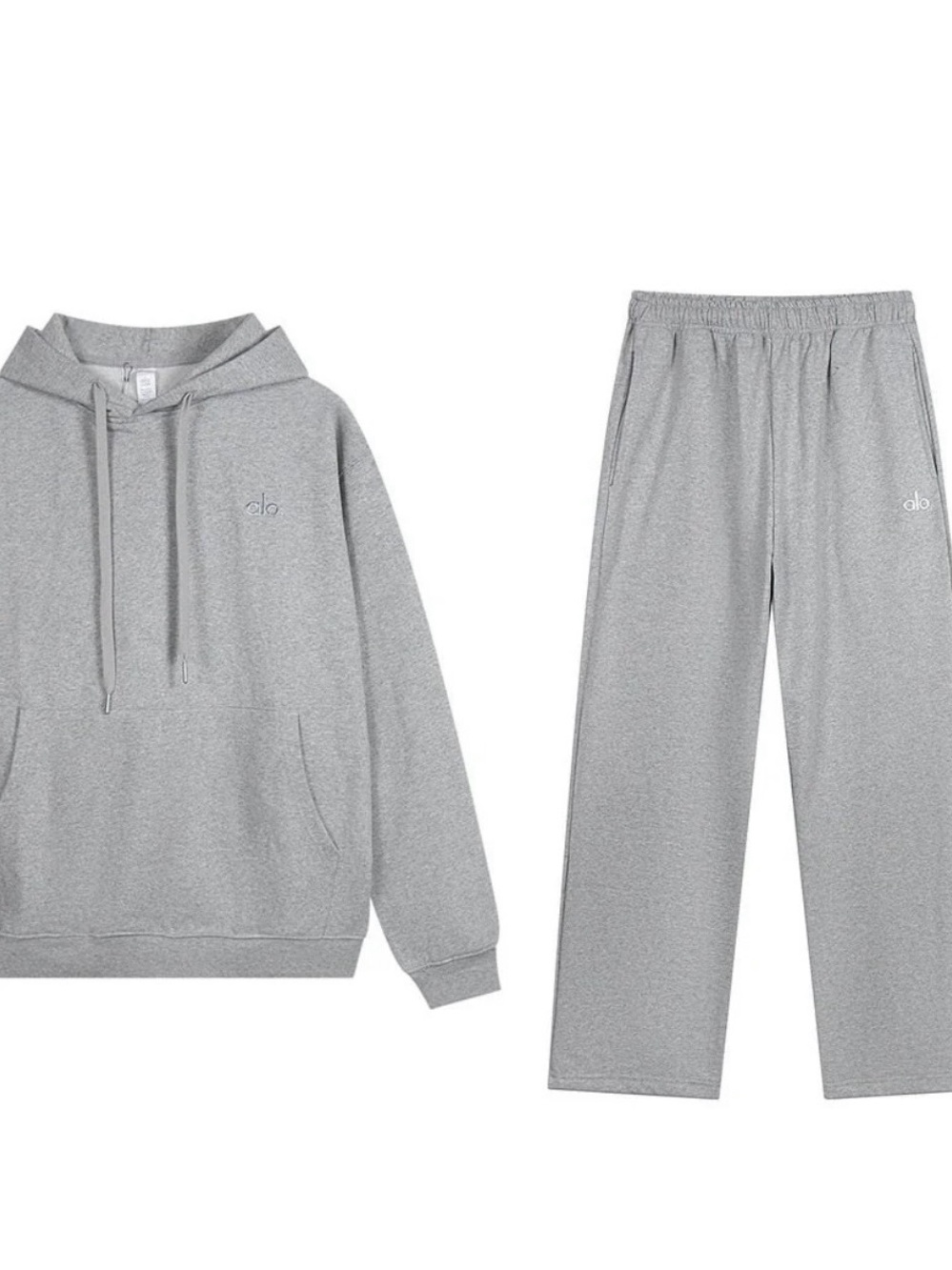 ALO Yoga Gray Hoodie & Jogger Pajama Set
